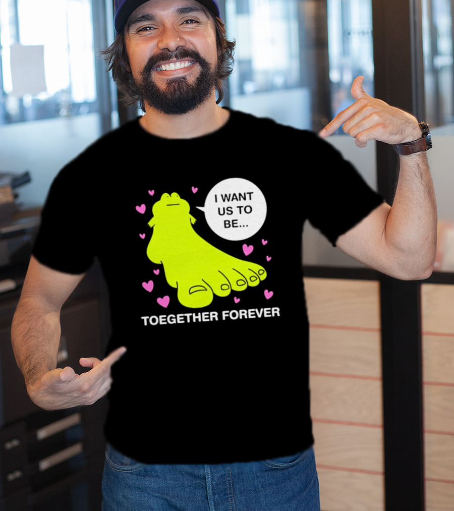 Frog I Want Us To Be Toegether Forever Pink Hearts T-Shirt