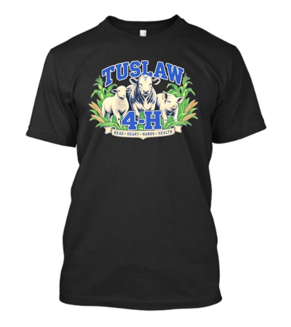 Tuslaw 4 H Head Heart Hands Health Livestock Sheep Cow Pig Wheat T-Shirt