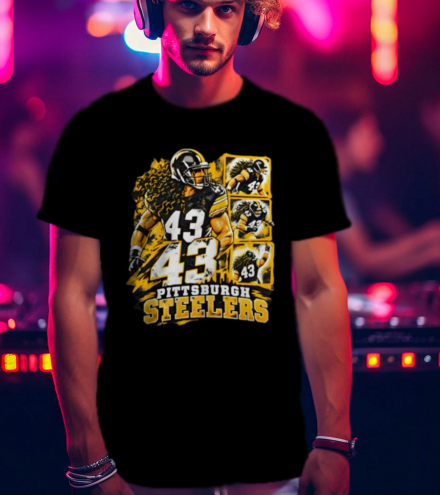 Pittsburgh Steelers 43 Football Player Tribute Sports Team Fan Gear T-Shirt