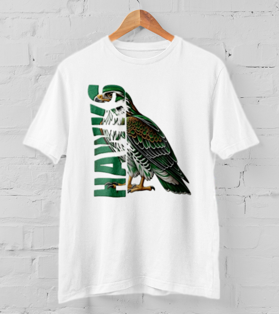 Atlanta Hawks Green Brown Hawk Bird Profile View T-Shirt