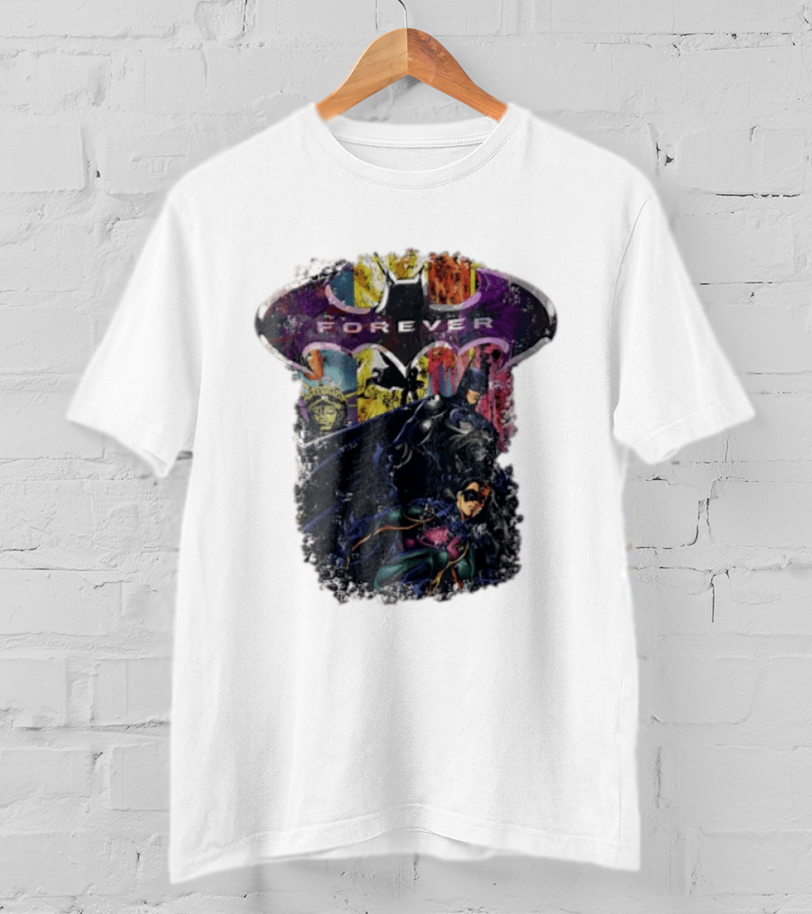 Batman Forever Movie Heroes Art Villains And Allies T-Shirt