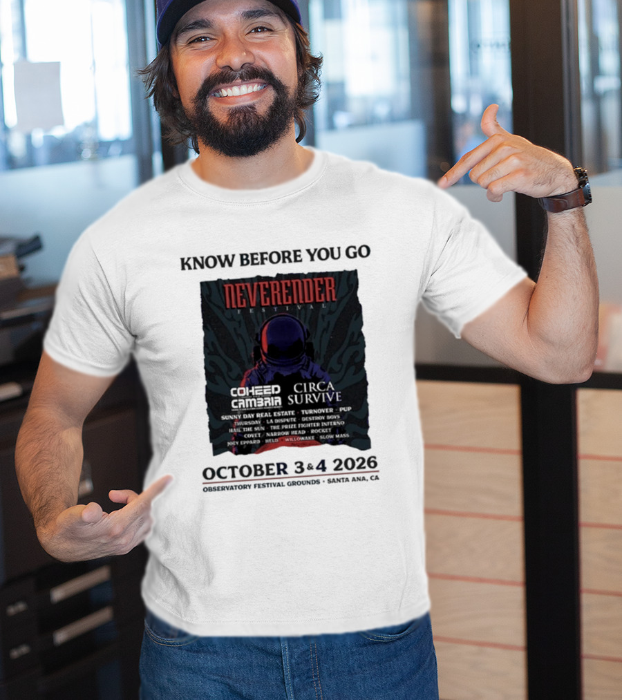 Neverender Coheed And Cambria Festival 2026 October Santa Ana Observatory Grounds T-Shirt