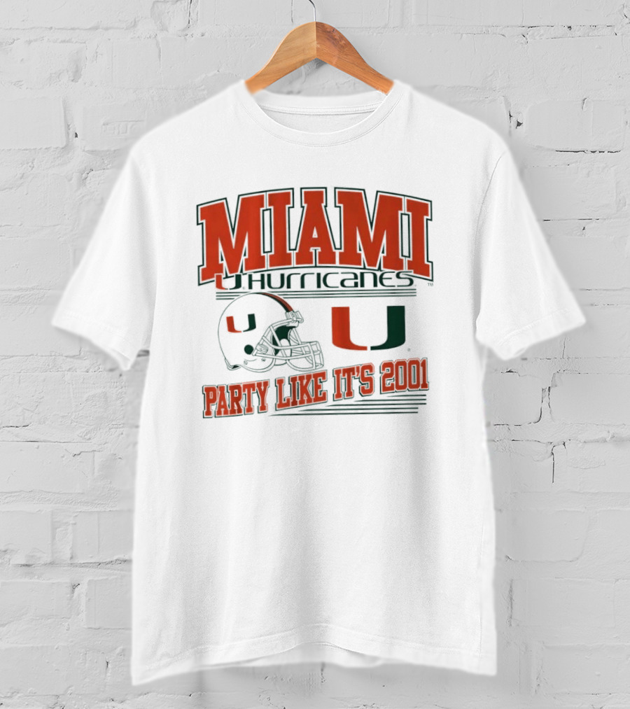 Miami Hurricanes Party Like It's 2001 Football Helmet U T-Shirt