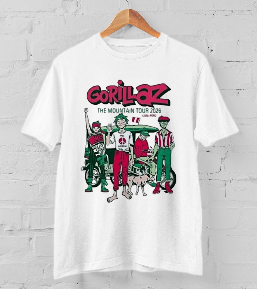 Gorillaz The Mountain Tour Lima Peru 2026 Arena 1 Park November 23 T-Shirt