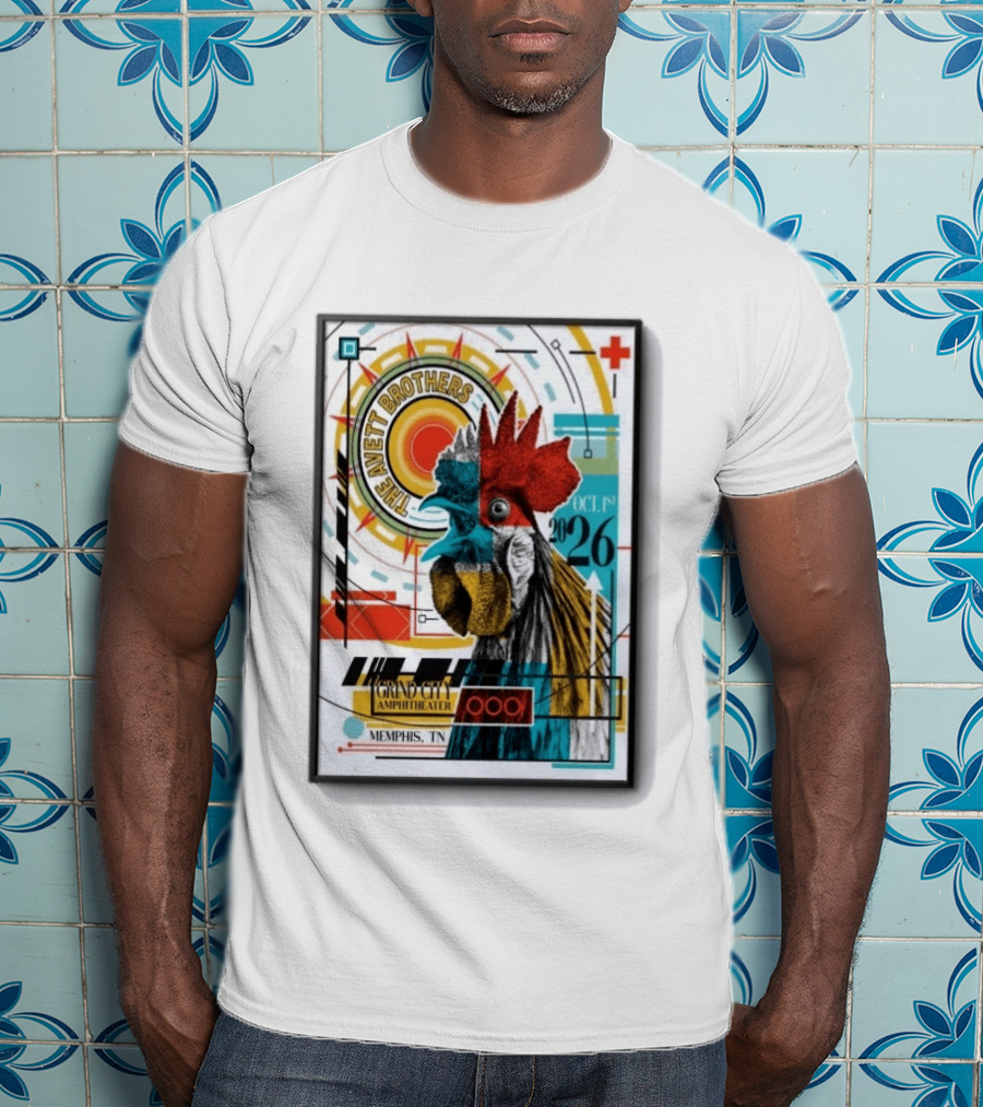 The Avett Brothers Memphis TN Grand City Amphitheater October 1 2026 Rooster T-Shirt