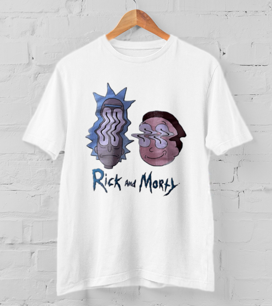 Rick And Morty Sanchez Morty Smith Wavy Face Cartoon T-Shirt