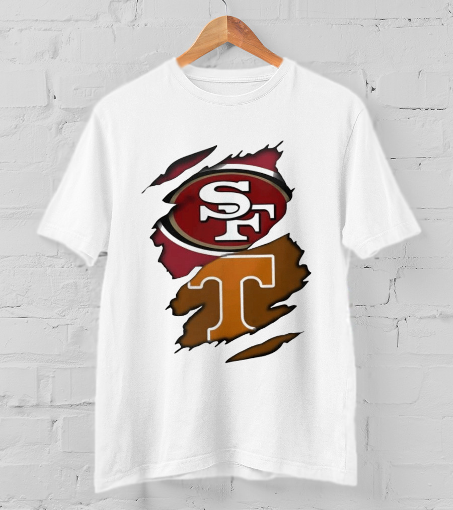San Francisco 49ers Tennessee Volunteers Ripped SF Logos Fusion T-Shirt