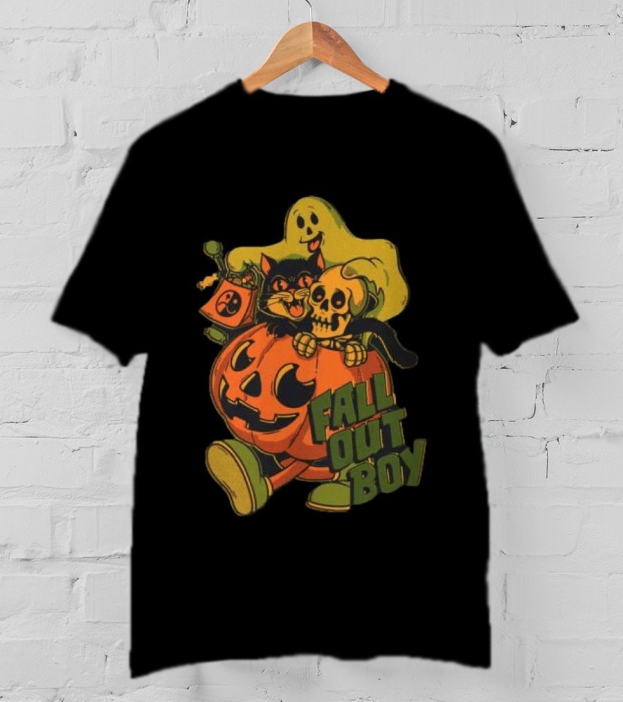 Fall Out Boy Halloween Cat Ghost Pumpkin Skull T-Shirt