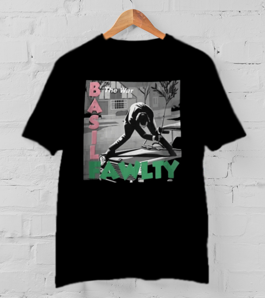 Basil Fawlty The War Man In Suit Hitting Car With Tree Branch Scene T-Shirt