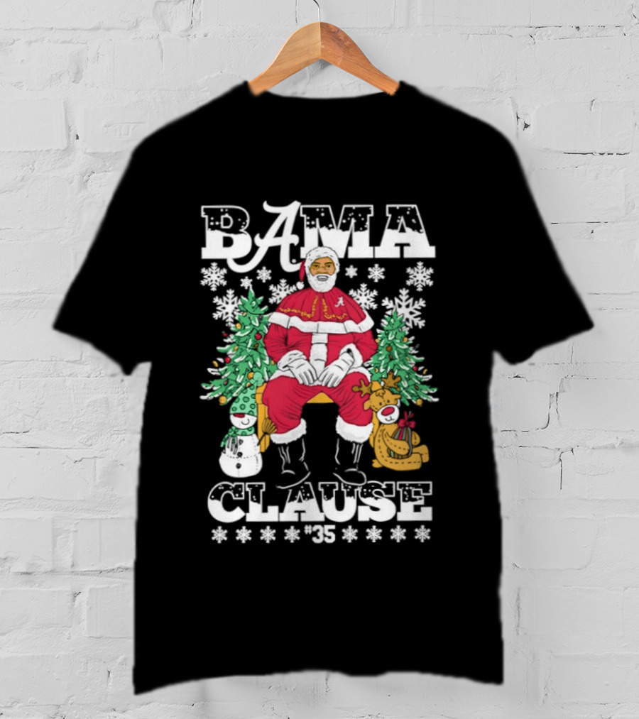 Bama Clause Santa Alabama Crimson Tide Christmas Cheer T-Shirt