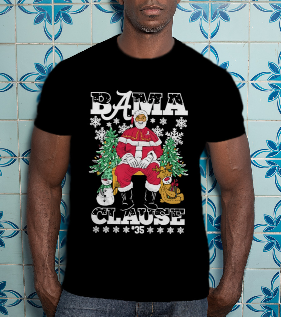 Bama Clause Santa Alabama Crimson Tide Christmas Cheer T-Shirt