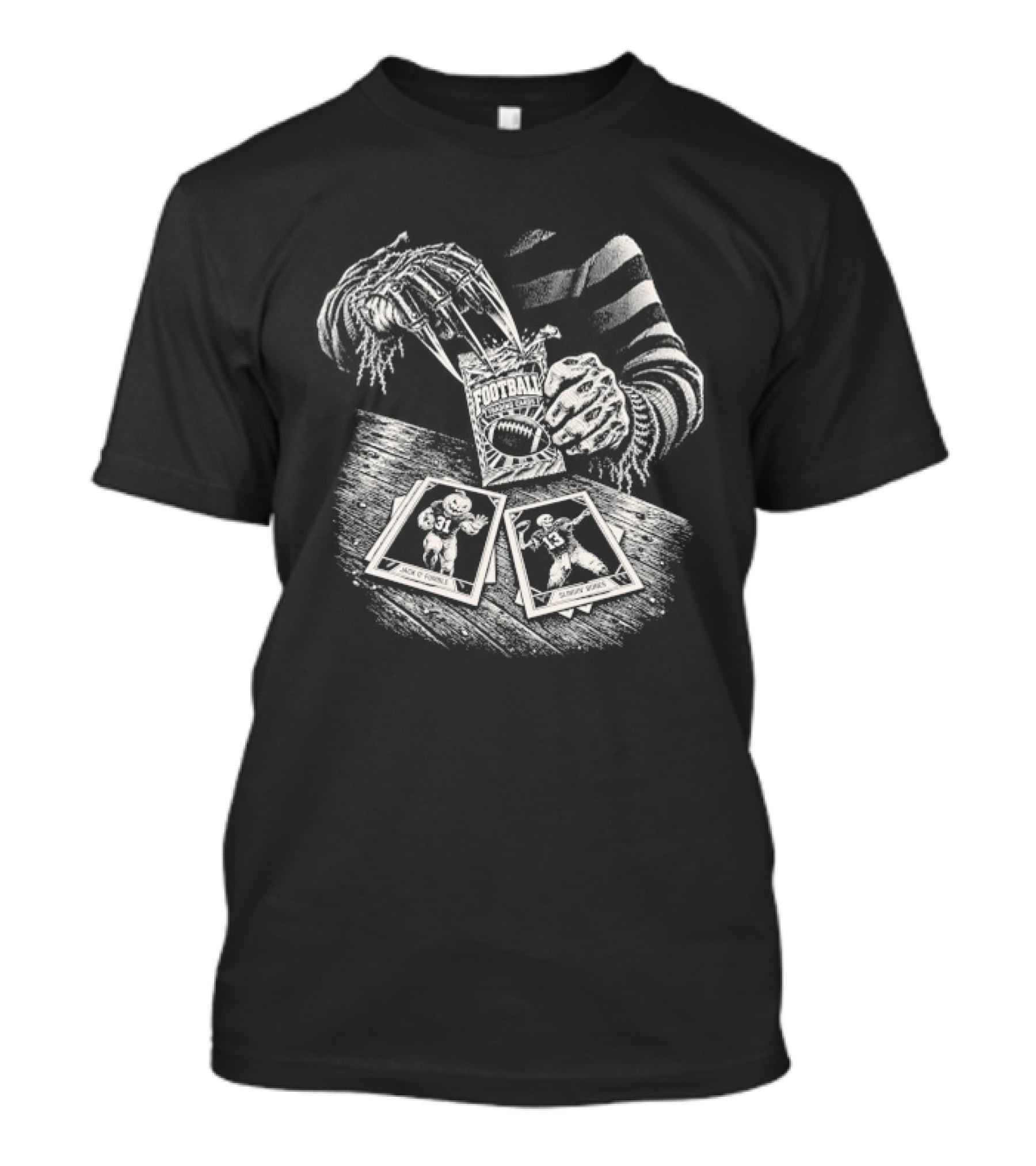 Freddy Krueger Football Trading Cards Nightmare On Rip Street Halloween T-Shirt