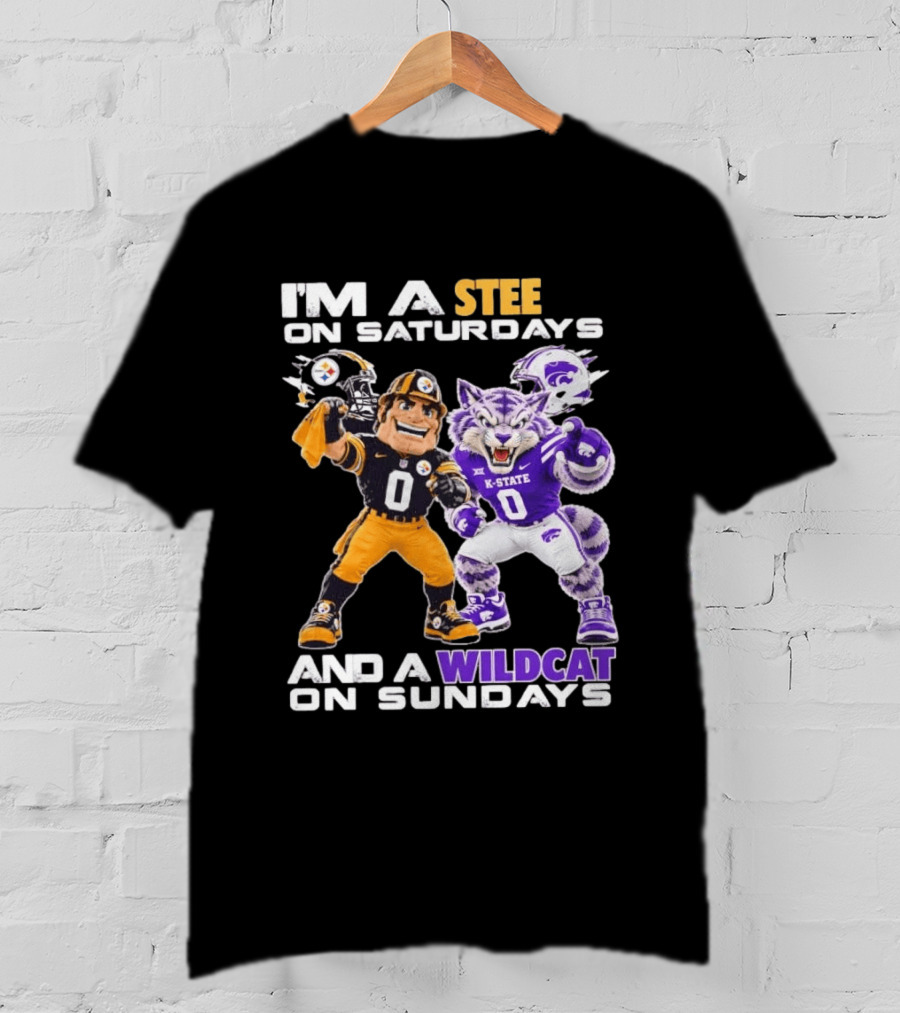 I'm A Steeler On Saturdays And A Wildcat On Sundays K State Football Fan Gear T-Shirt