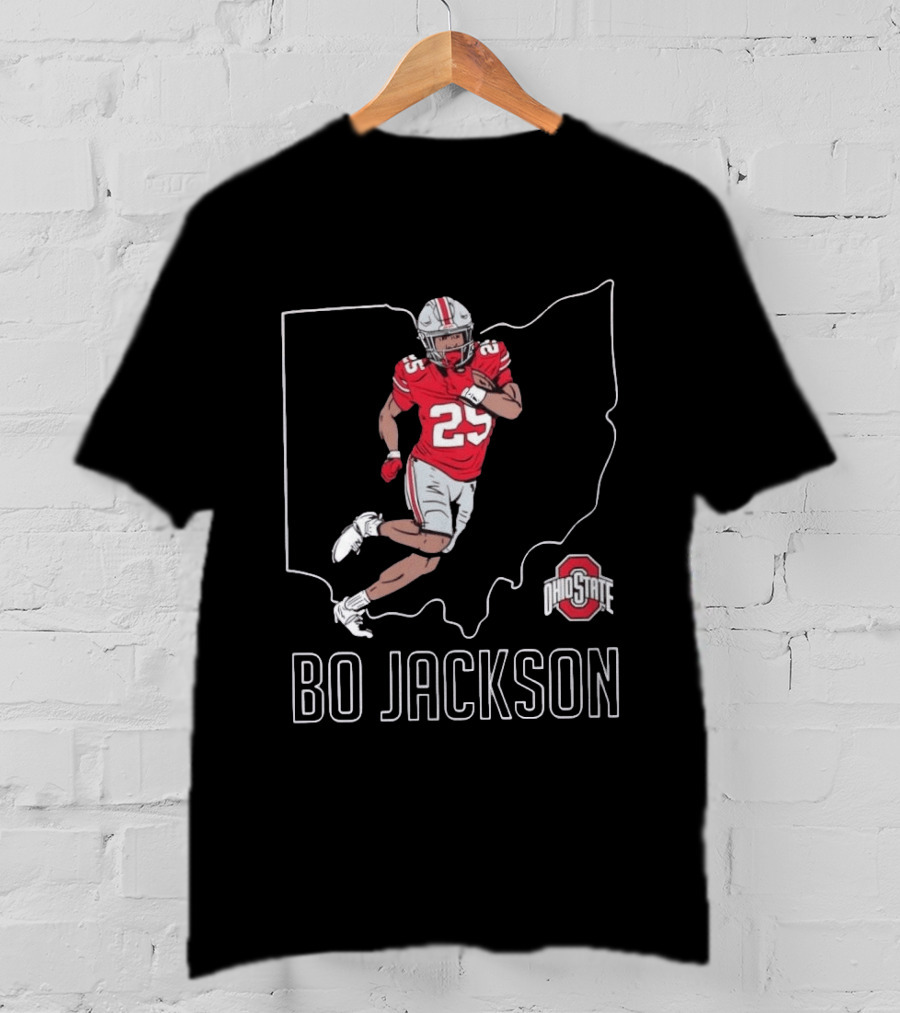 NCAA Ohio State Buckeyes Bo Jackson No 25 Caricature Football T-Shirt