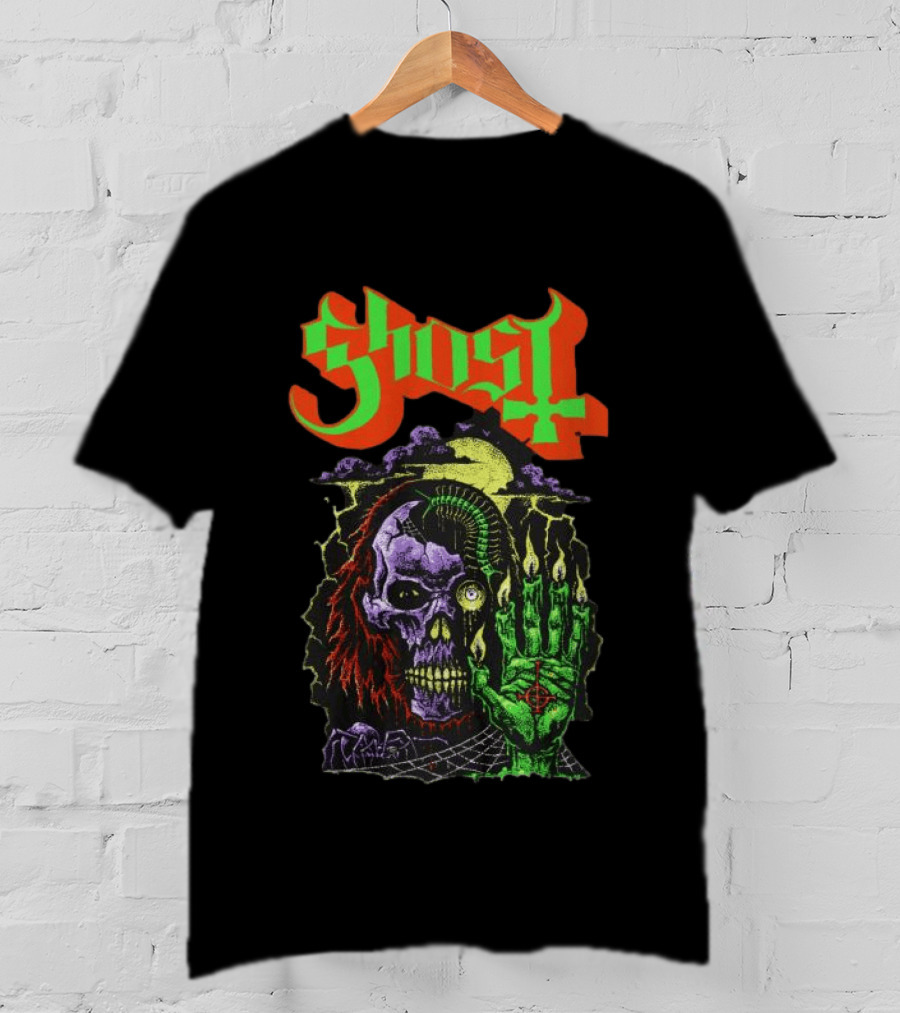 Ghost Store Necromancy Skull Candle Hand T-Shirt