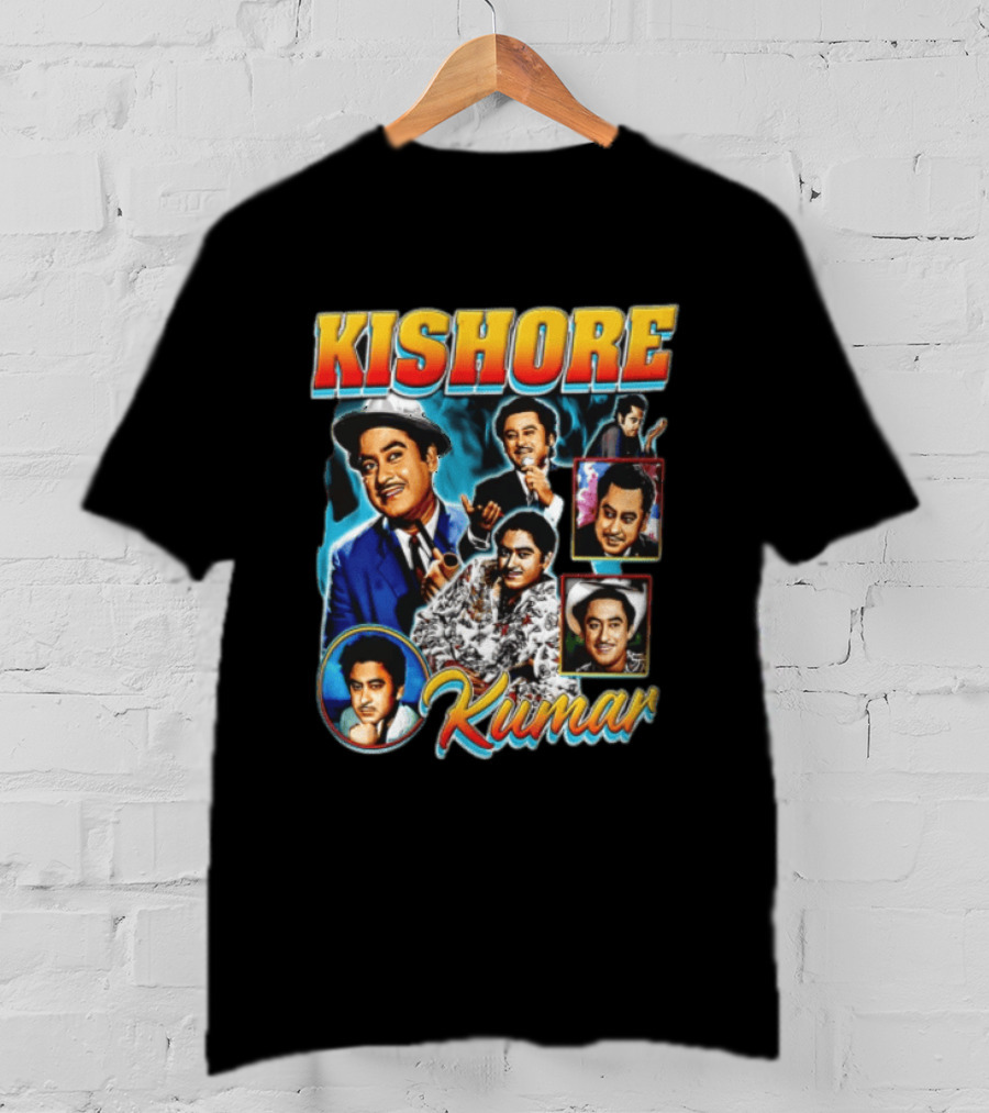 Kishore Kumar Retro Collage Music Legend T-Shirt