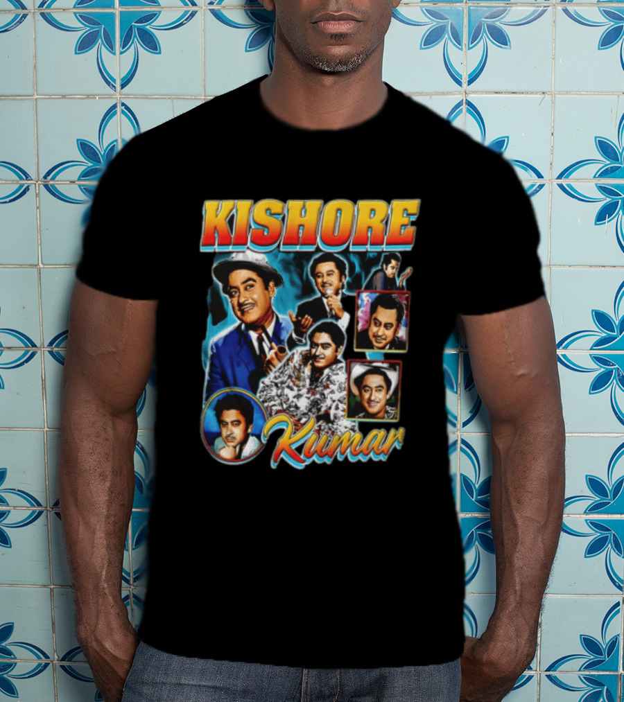 Kishore Kumar Retro Collage Music Legend T-Shirt