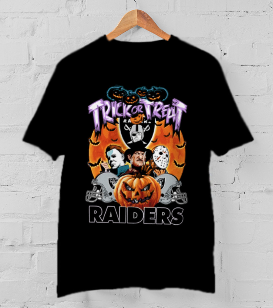 Las Vegas Raiders Trick Or Treat Halloween Pumpkin Ghosts T-Shirt