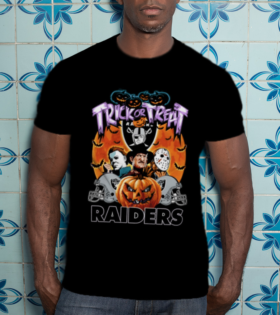 Las Vegas Raiders Trick Or Treat Halloween Pumpkin Ghosts T-Shirt