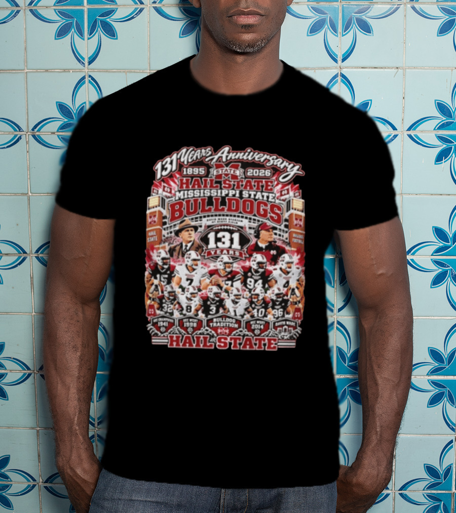 131 Years Anniversary 1895 2026 Hail State Mississippi State Bulldogs Tradition Football T-Shirt