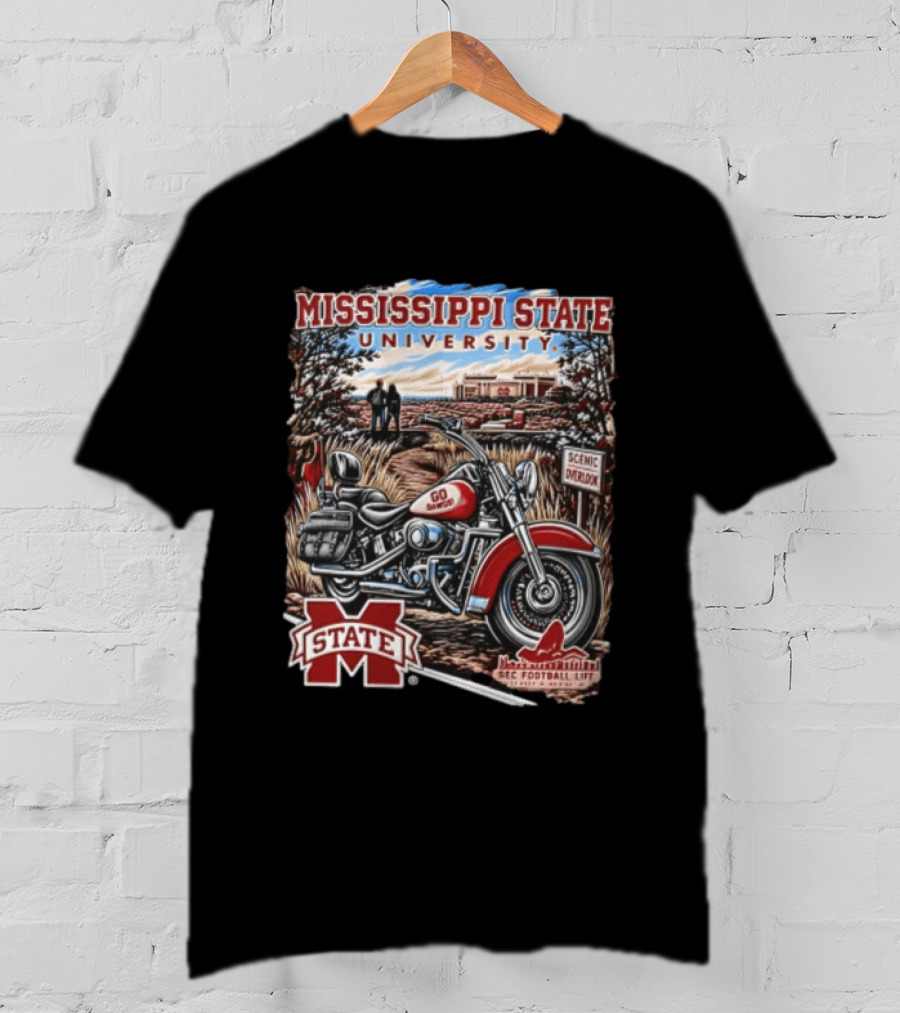 Mississippi State University Bulldogs Scenic Overlook Go Dawgs SEC Football Life T-Shirt