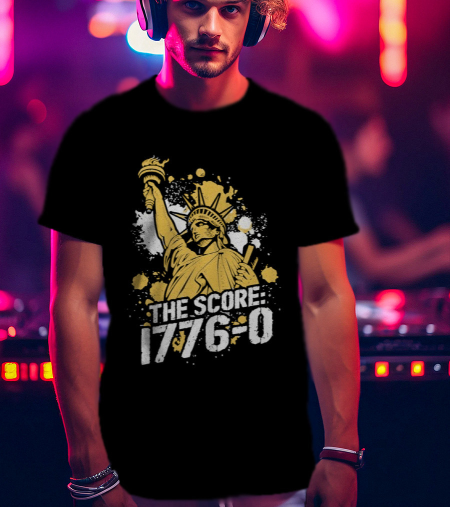 The Fat Electrician Statue Of Liberty 1776 0 Score T-Shirt