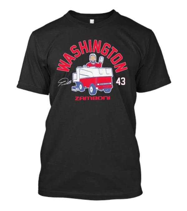 Washington Capitals Tom Wilson 43 Zamboni Driver Cartoon T-Shirt
