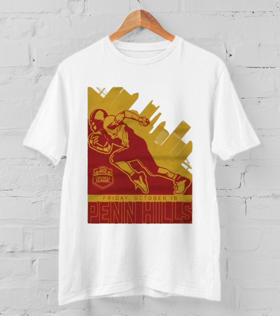 412 Football Classic Penn Hills Friday October 16 Football Player Image T-Shirt