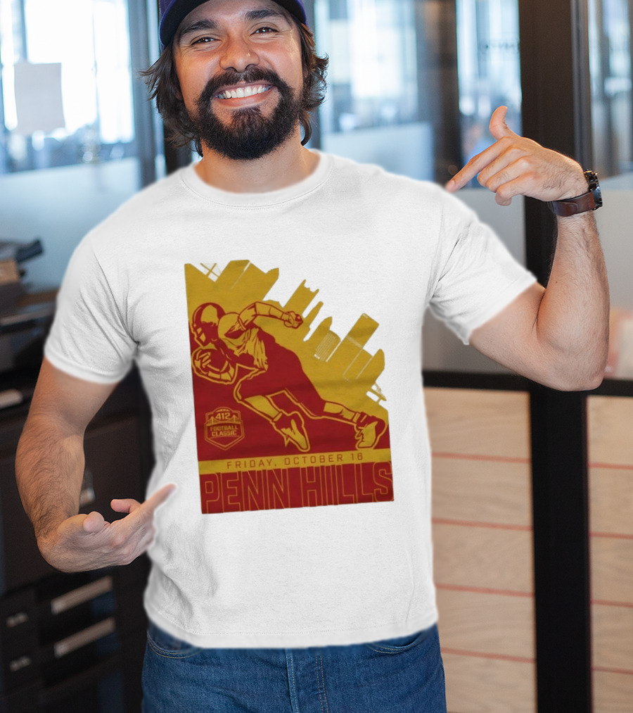 412 Football Classic Penn Hills Friday October 16 Football Player Image T-Shirt