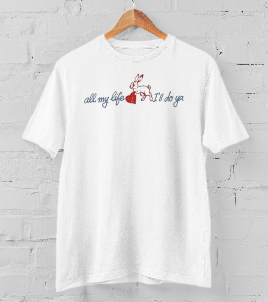 Alex Warren Store All My Life Bunny Red Blue T-Shirt
