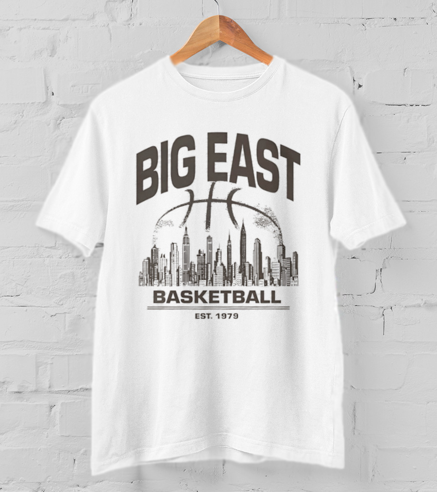 Big East Basketball Est 1979 City Skyline Basketball Hoop T-Shirt
