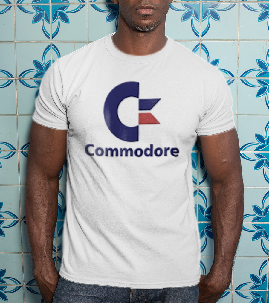 Commodore Blue Red Letter C Vintage Computer T-Shirt