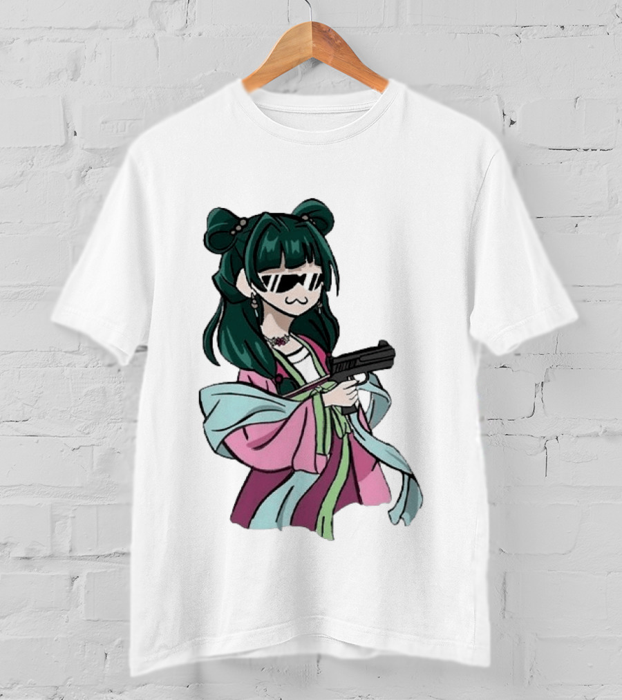 Mao Mao The Apothecary Diaries Anime Character With Gun And Sunglasses T-Shirt