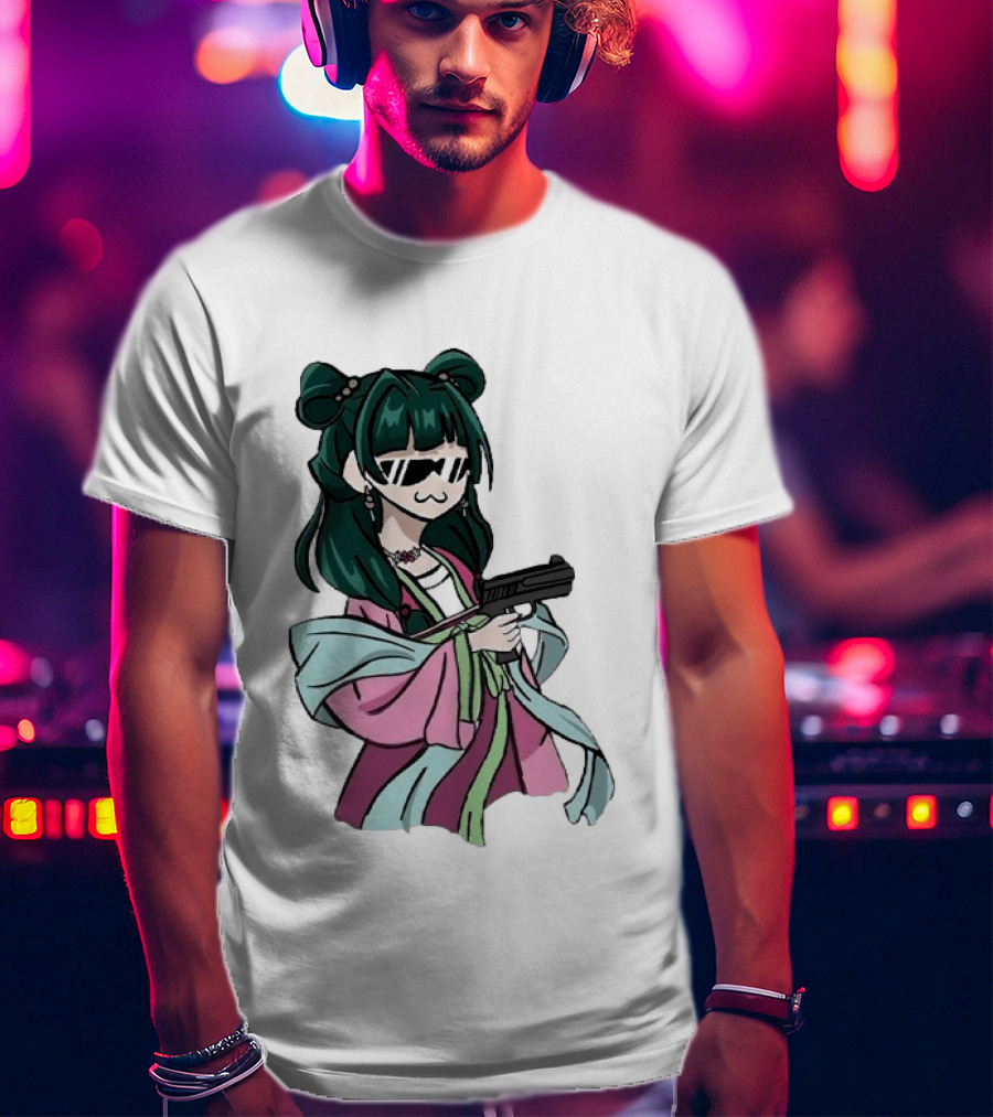 Mao Mao The Apothecary Diaries Anime Character With Gun And Sunglasses T-Shirt