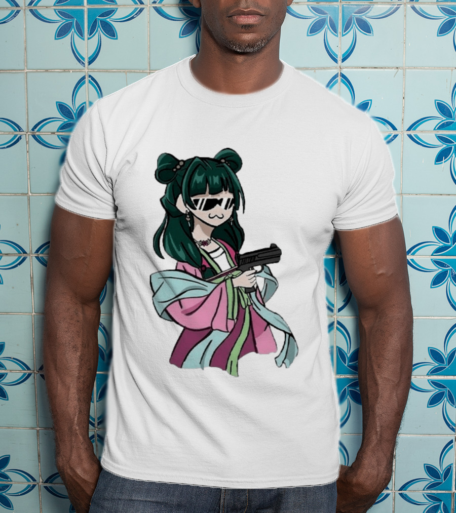 Mao Mao The Apothecary Diaries Anime Character With Gun And Sunglasses T-Shirt