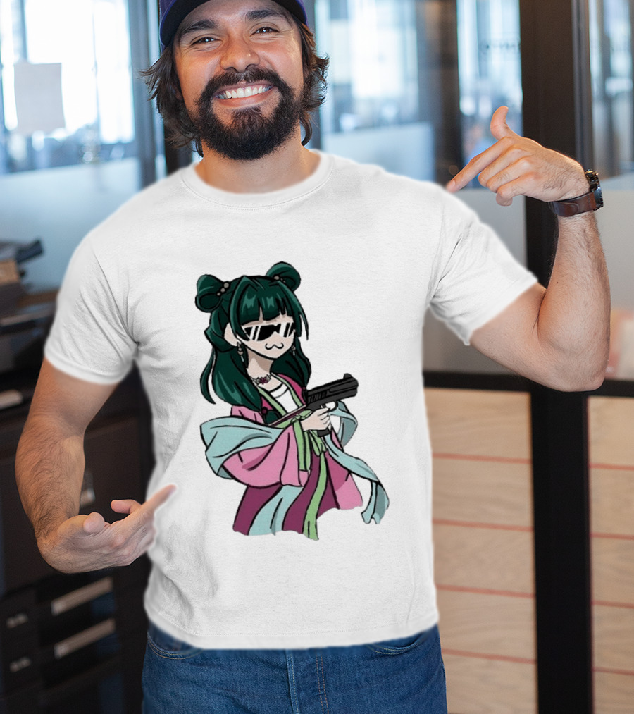 Mao Mao The Apothecary Diaries Anime Character With Gun And Sunglasses T-Shirt