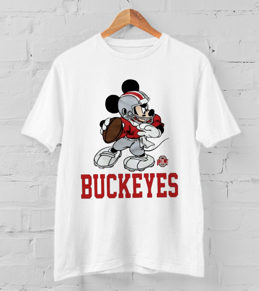 Mickey Mouse Ohio State Buckeyes Football Quarterback T-Shirt