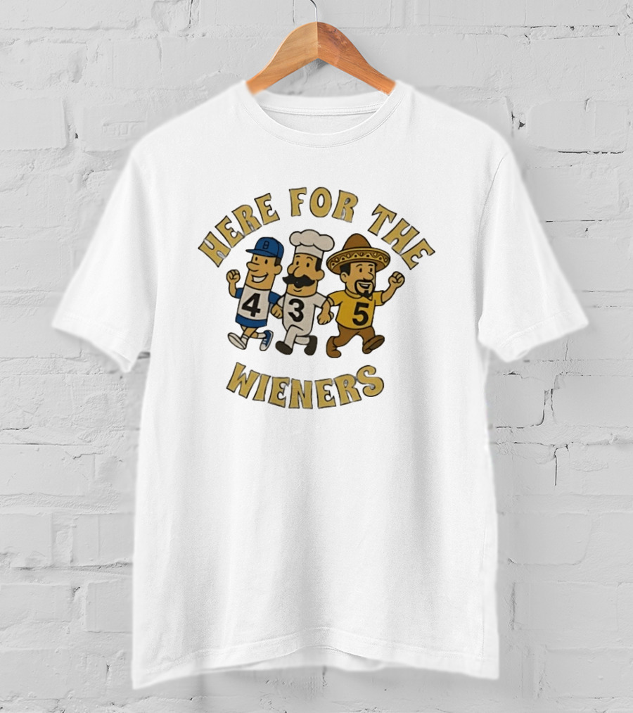 Milwaukee Brewers Here For The Wieners Racing Mascots 4 3 5 T-Shirt