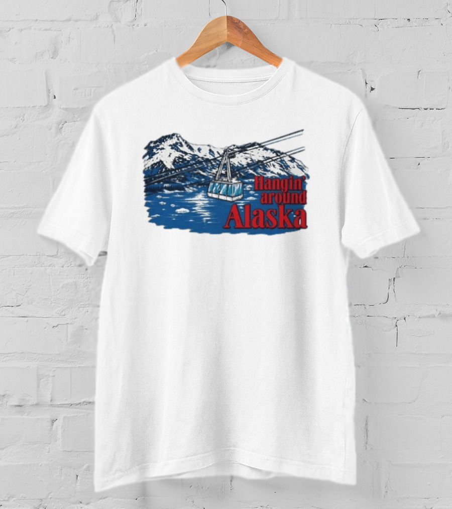 RJ Decker Aloysius Aiken Hangin Around Alaska Cable Car Mountain Scene T-Shirt