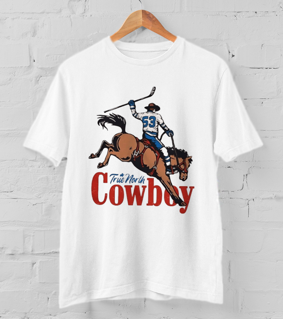True North Cowboy Hockey Riding Bucking Bronco Number 53 T-Shirt