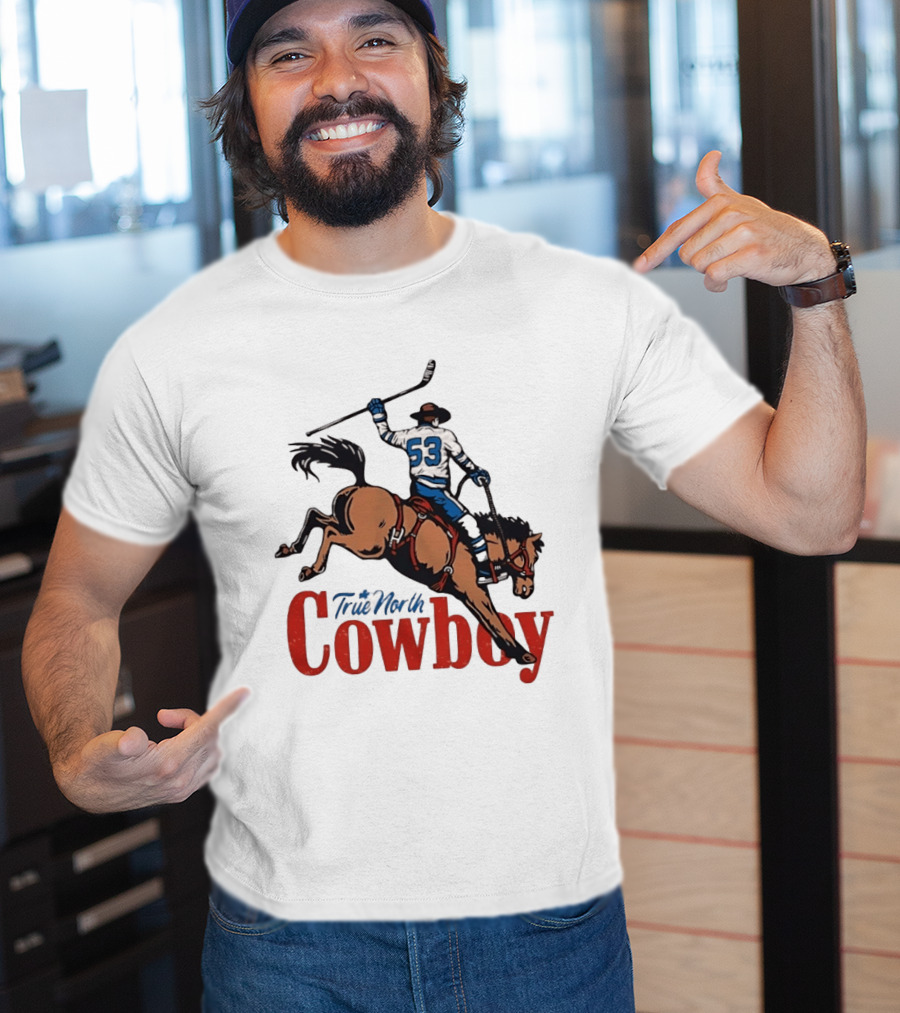 True North Cowboy Hockey Riding Bucking Bronco Number 53 T-Shirt