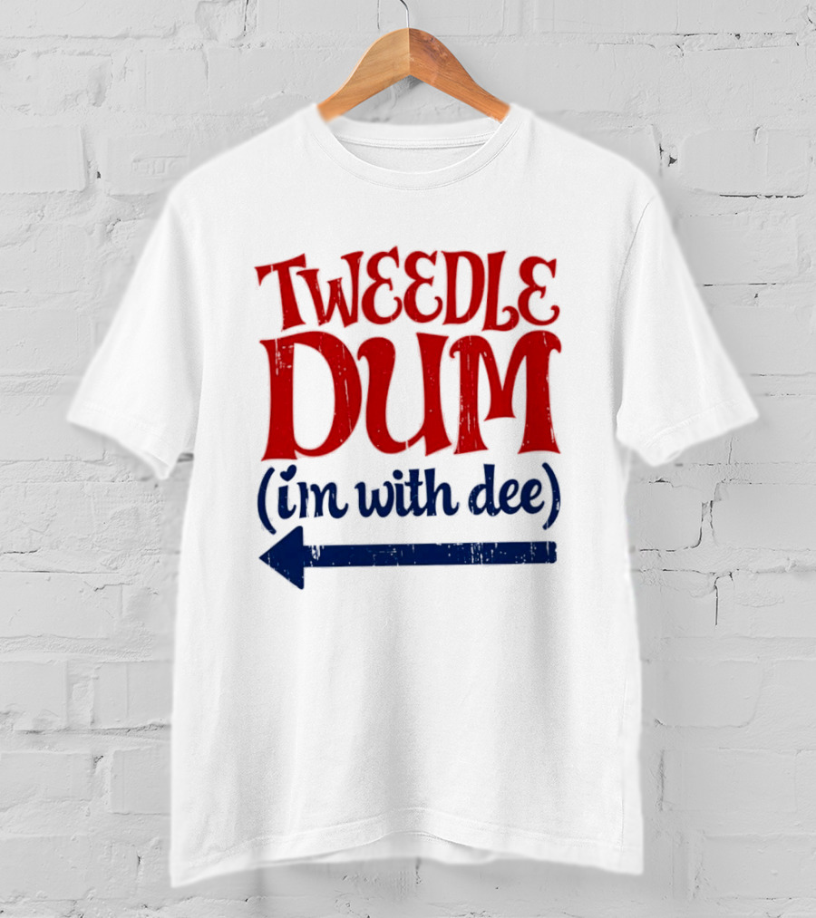 Tweedle Dum I'm With Dee Matching Couple T-Shirt