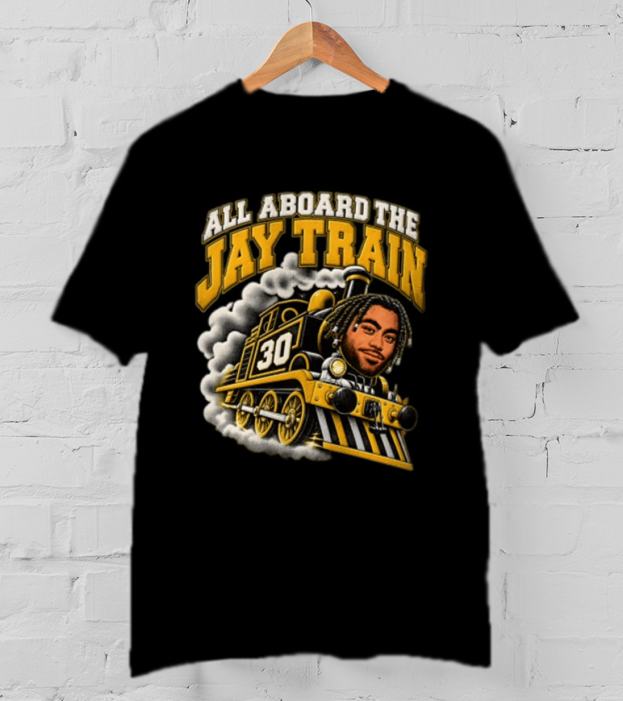 All Aboard The Jay Train 30 Steam Engine Train T-Shirt