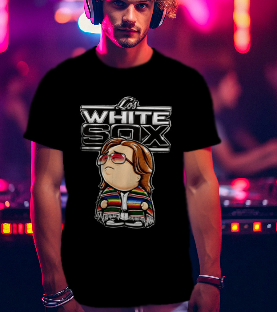 Los White Sox Character With Sunglasses And Colorful Poncho T-Shirt