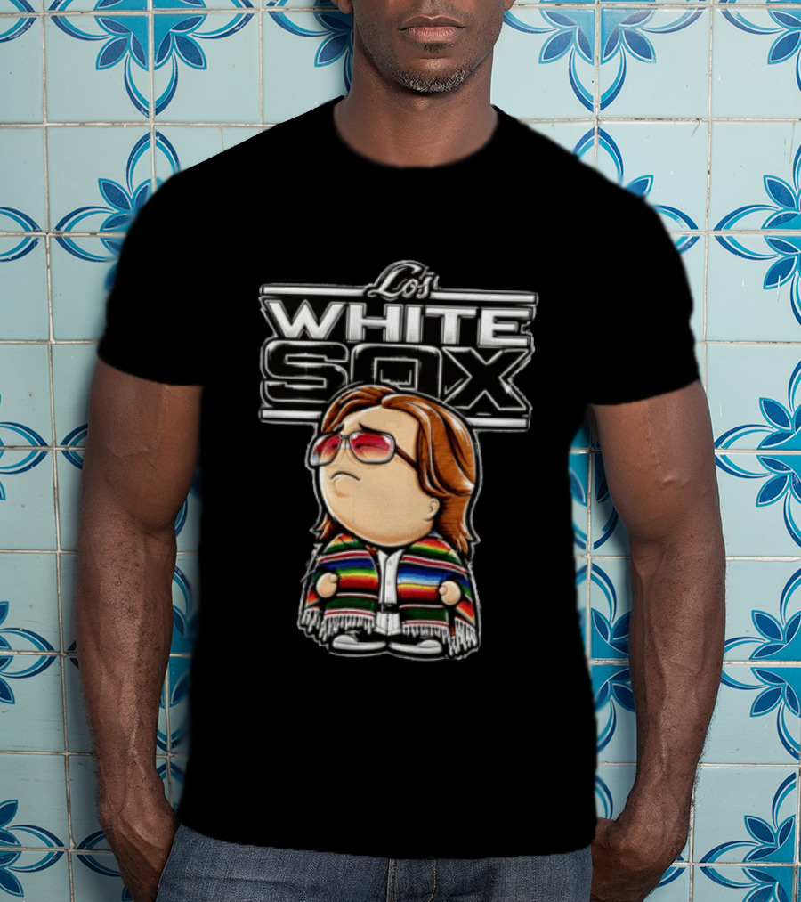 Los White Sox Character With Sunglasses And Colorful Poncho T-Shirt