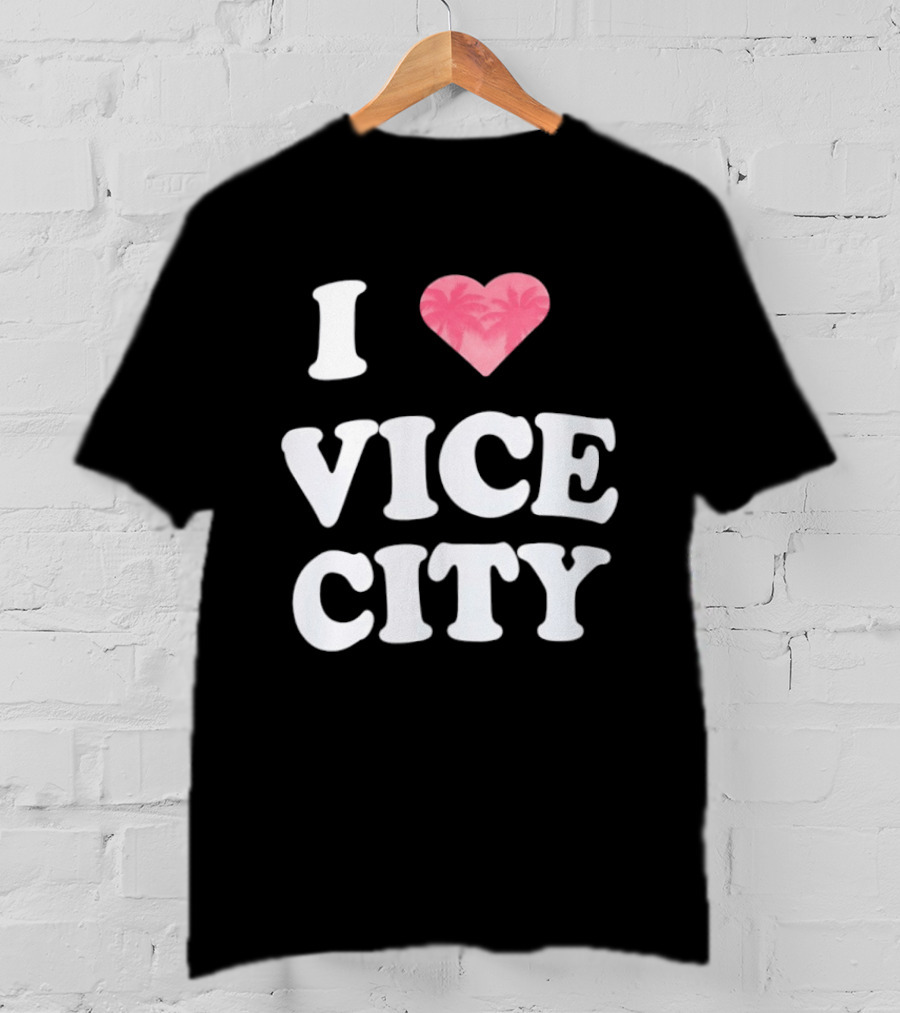 I Love Vice City 2026 GTA Palm Trees Retro Game T-Shirt
