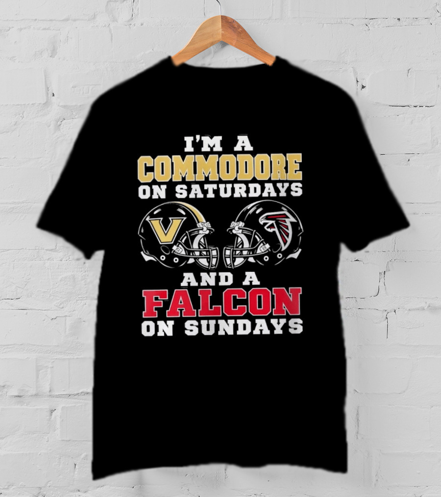 I'm A Commodore On Saturdays And A Falcon On Sundays Football Helmets T-Shirt
