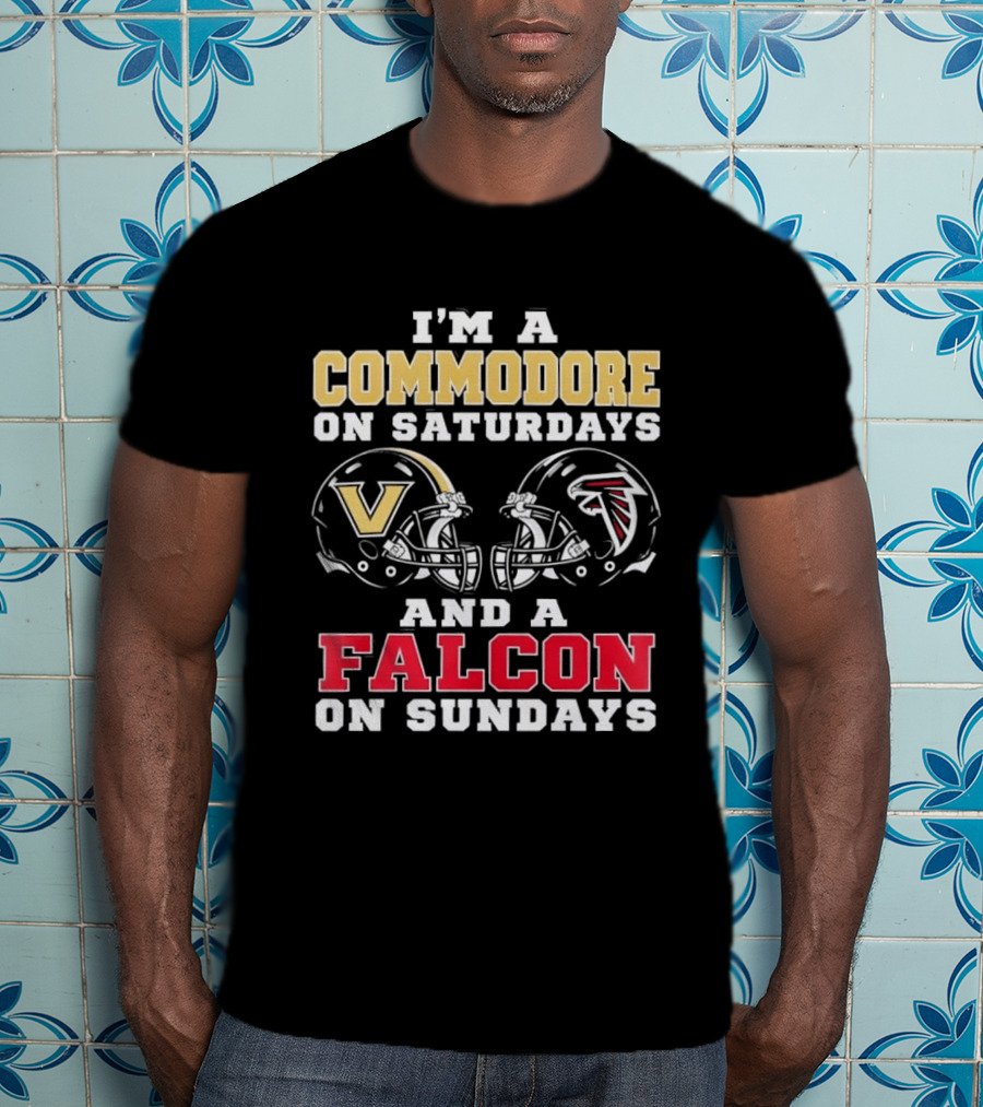 I'm A Commodore On Saturdays And A Falcon On Sundays Football Helmets T-Shirt