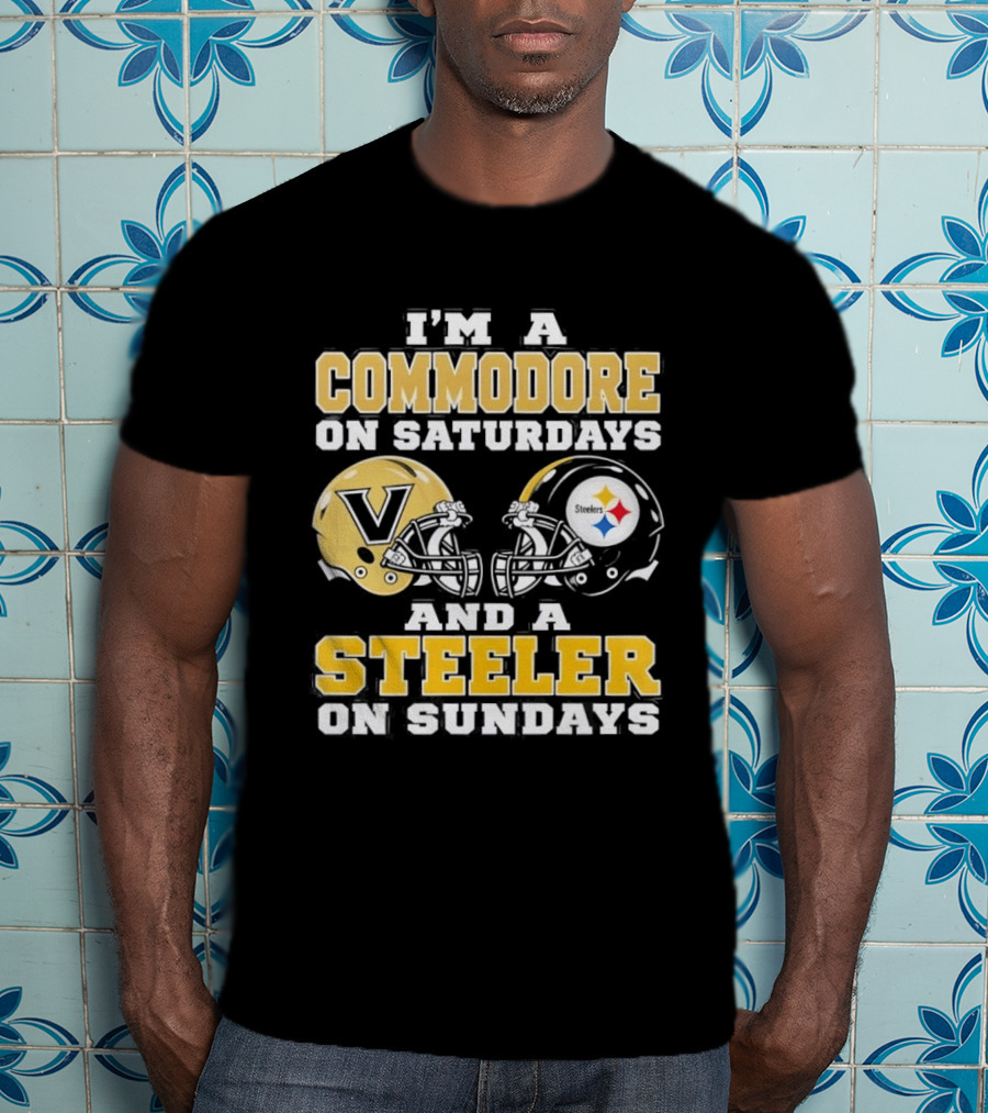 I'm A Commodore On Saturdays And A Steeler On Sundays Helmets T-Shirt