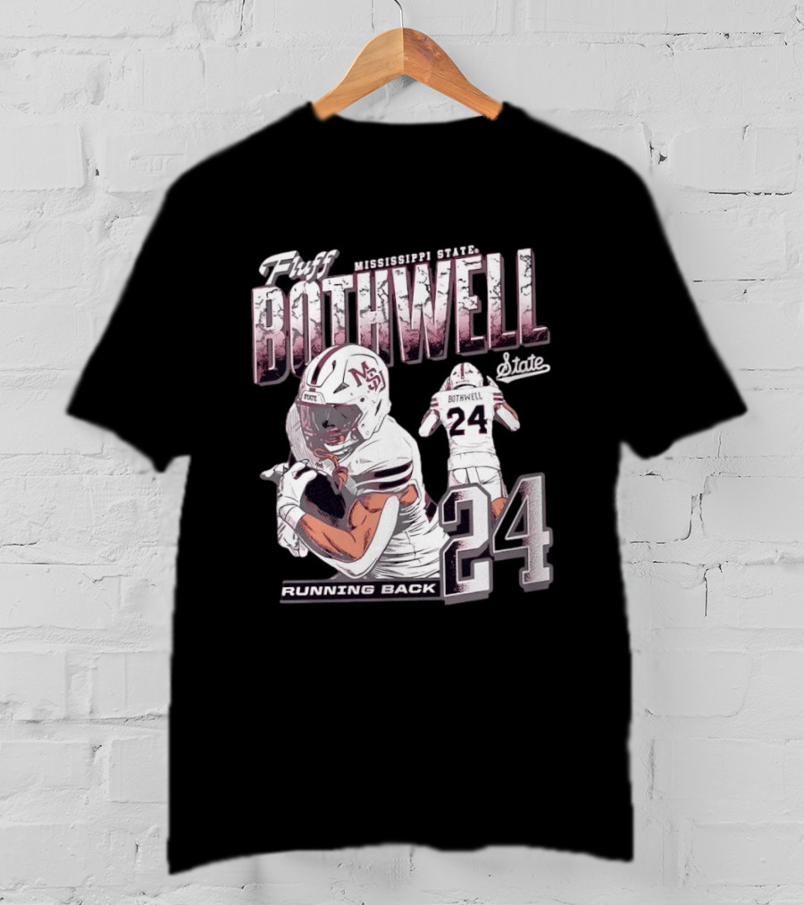 Fluff Bothwell No 24 Mississippi State Running Back T-Shirt